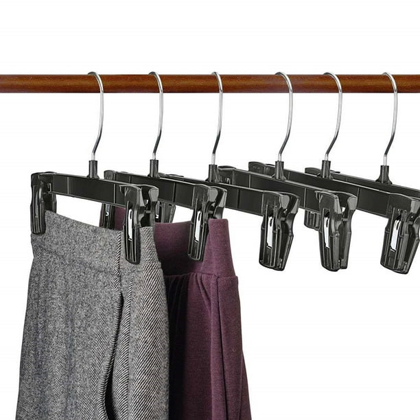 Hangerworld™ 45cm Matte Black Wooden Trouser Bar Hangers Skirt Clothes Non-Slip